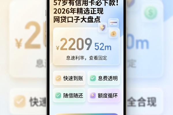 57岁有信用卡必下款！2026年精选正规网贷口子大盘点