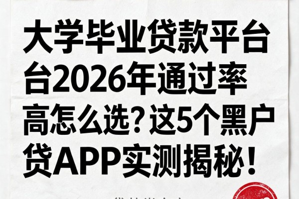大学毕业贷款平台2026年通过率高怎么选？这5个黑户贷款APP实测揭秘！