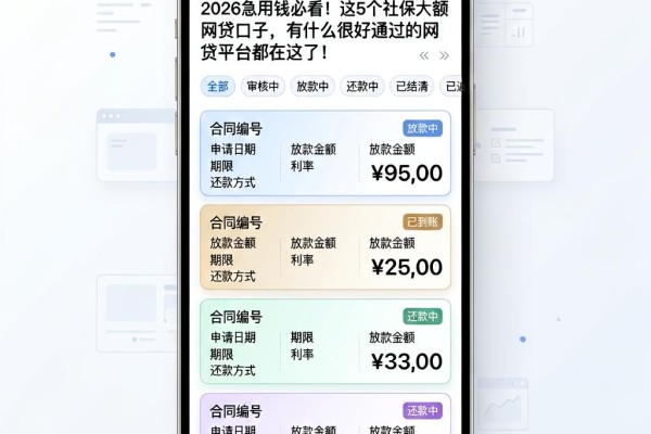 2026急用钱必看！这5个社保大额网贷口子，有什么很好通过的网贷平台都在这了！