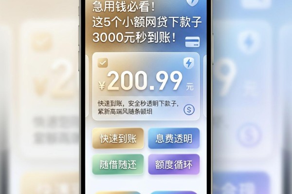 急用钱必看!这5个小额网贷下款子,3000元秒到账