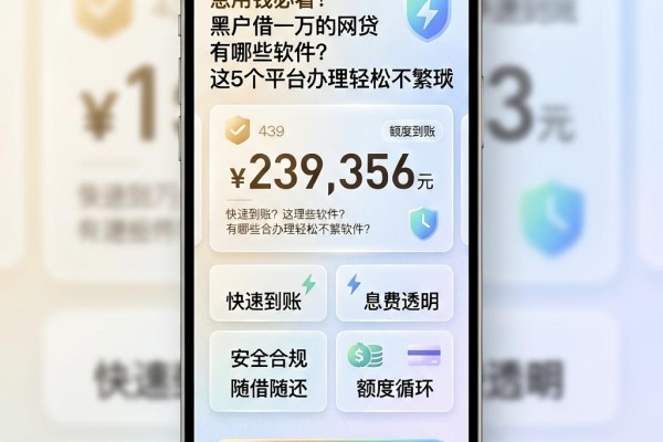 急用钱必看!黑户借一万的网贷有哪些软件?这5个平台办理轻松不繁琐