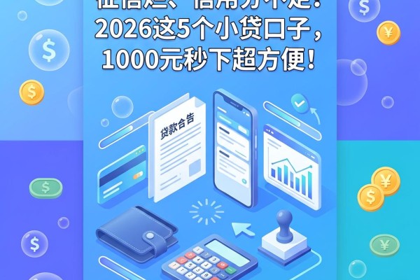 征信黑、征信不好、征信烂、信用分不足?2026这5个小贷口子,1000元秒下超方便!