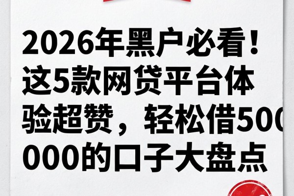 2026年黑户必看!这5款网贷平台体验超赞,轻松借50000的口子大盘点