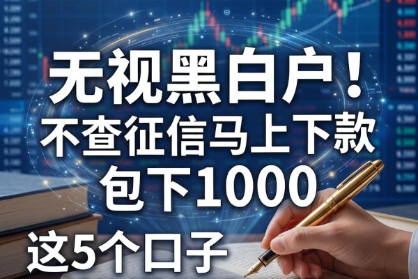 无视黑白户!不查征信马上下款包下1000,这5个口子轻松借到30000