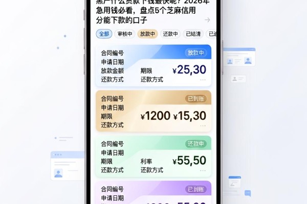 黑户什么贷款下钱最快呢?2026年急用钱必看,盘点5个芝麻信用分能下款的口子