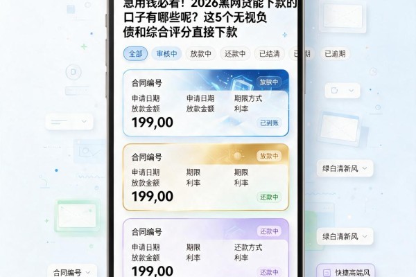 急用钱必看！2026黑网贷能下款的口子有哪些呢？这5个无视负债和综合评分直接下款