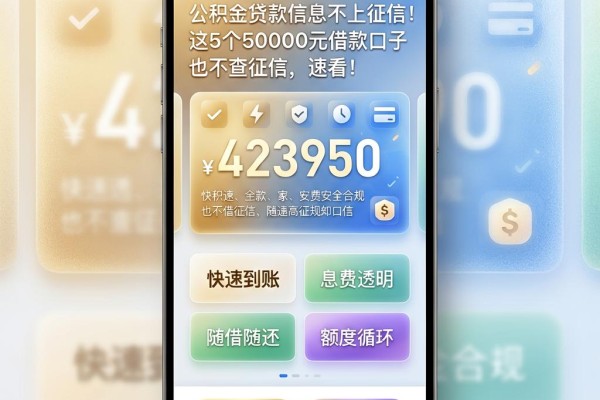 公积金贷款信息不上征信！这5个50000元借款口子也不查征信，速看