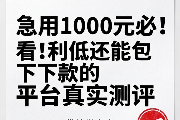 急用1000元必看!利息低还能包下款的平台真实测评