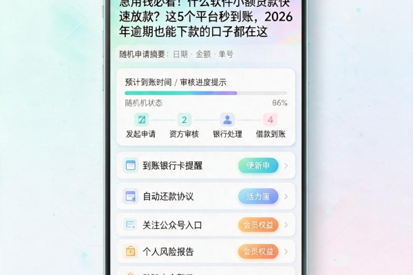 急用钱必看！什么软件小额贷款快速放款？这5个平台秒到账，2026年逾期也能下款的口子都在这