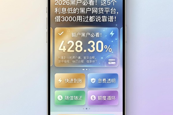 2026黑户必看!这5个利息低的黑户网贷平台,借3000用过都说靠谱