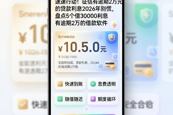 速速行动！征信有逾期2万元的贷款利息2026年别慌，盘点5个借30000利息有逾期2万的借款软件