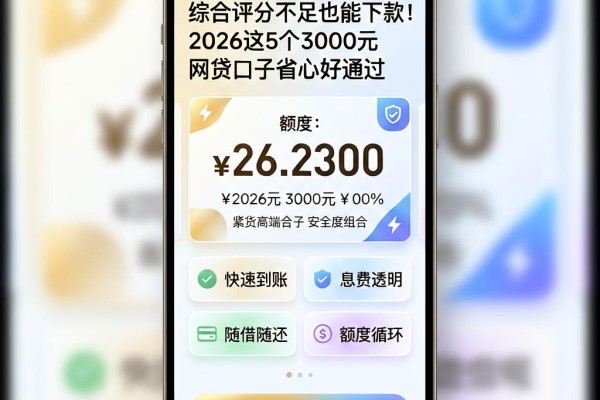 综合评分不足也能下款!2026这5个3000元网贷口子省心好通过