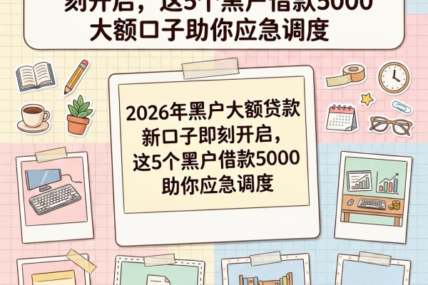 2026年黑户大额贷款新口子即刻开启，这5个黑户借款5000大额口子助你应急调度