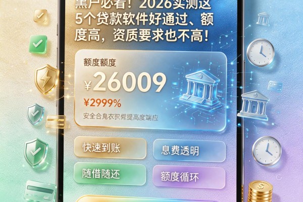 黑户必看!2026实测这5个贷款软件好通过、额度高,资质要求也不高