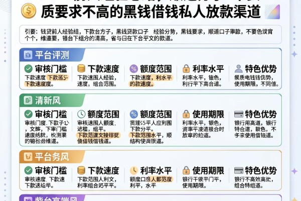 黑钱贷款口子下款实测来了!2026前人经验总结,顺道分享5个资质要求不高的黑钱借钱私人放款渠道