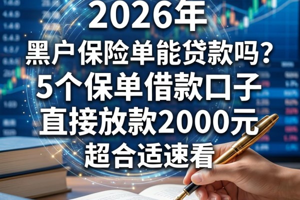 黑户保险单能贷款吗?2026年这5个保单借款口子直接放款2000元,超合适速看
