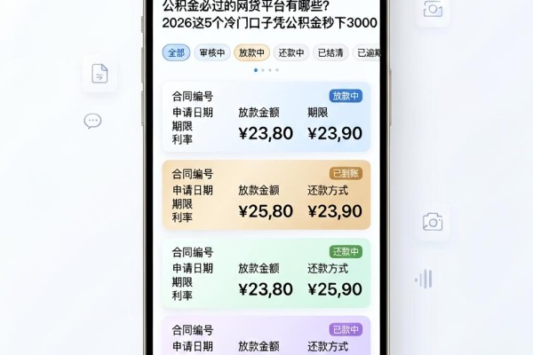 公积金必过的网贷平台有哪些？2026这5个冷门口子凭公积金秒下3000