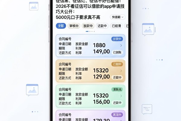 征信黑、征信烂、征信不好也能借！2026不看征信可以借款的app申请技巧大公开，5000元口子要求真不高
