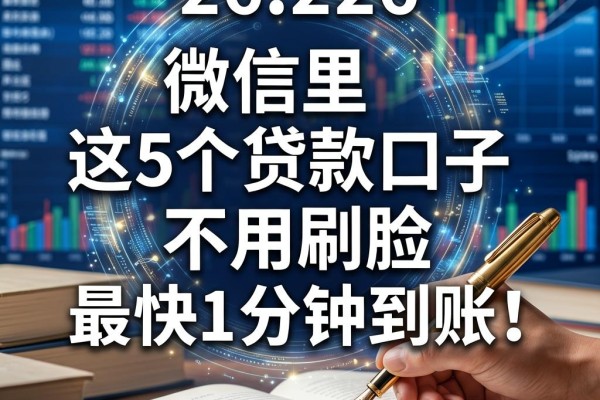 微信里这5个贷款口子不用刷脸，最快1分钟到账！
