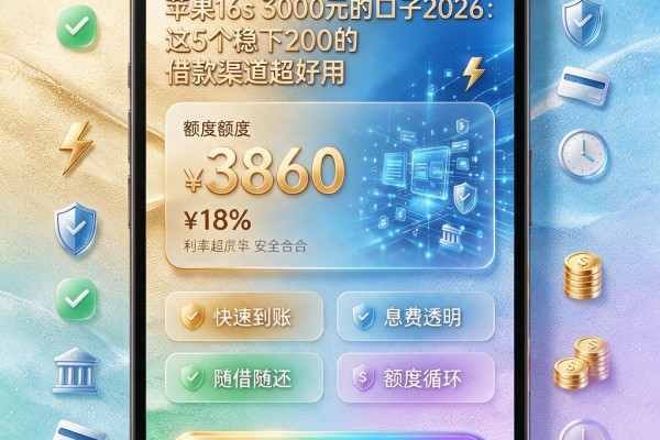 苹果16s 3000元的口子2026：这5个稳下200的借款渠道超好用