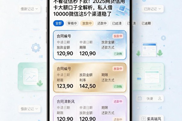 不看征信秒下款!2025网贷信用卡大额口子全解析,私人借10000微信这5个渠道稳了