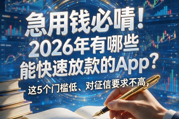 急用钱必看！2026年有哪些能快速放款的App？这5个门槛低、对征信要求不高，借5000首选！