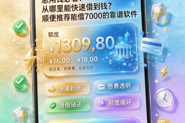 急用钱必看!从哪里能快速借到钱?顺便推荐能借7000的靠谱软件