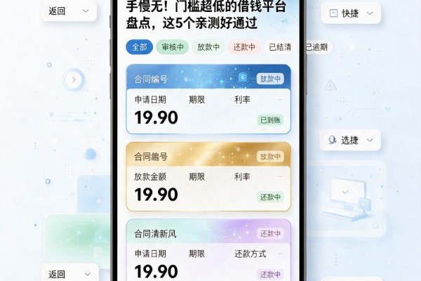 手慢无!门槛超低的借钱平台盘点,这5个亲测好通过