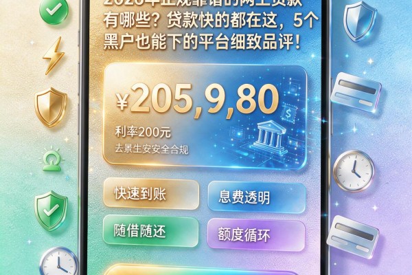 2026年正规靠谱的网上贷款有哪些?贷款快的都在这,5个黑户也能下的平台细致品评!