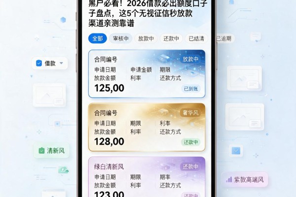 黑户必看!2026借款必出额度口子盘点,这5个无视征信秒放款渠道亲测靠谱