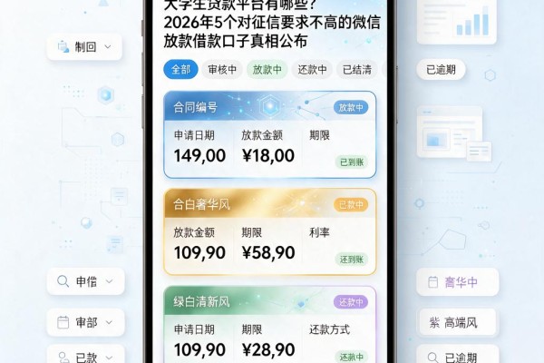 大学生贷款平台有哪些?2026年5个对征信要求不高的微信放款借款口子真相公布