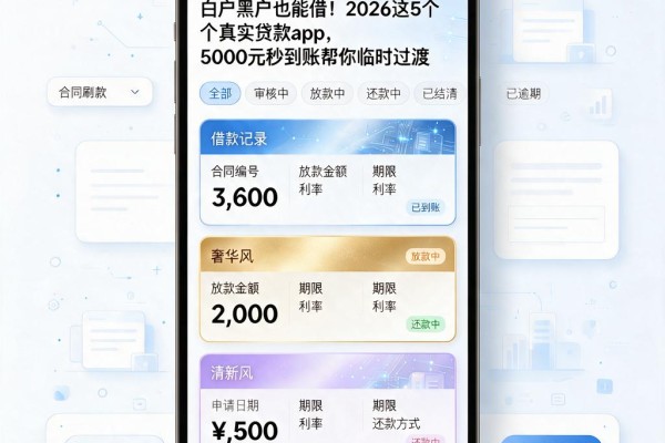 白户黑户也能借!2026这5个真实贷款App,5000元秒到账帮你临时过渡