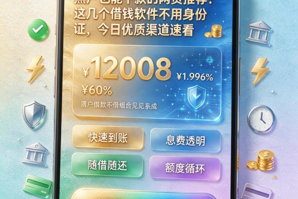 黑户也能下款的网贷推荐！这几个借钱软件不用身份证，今日优质渠道速看