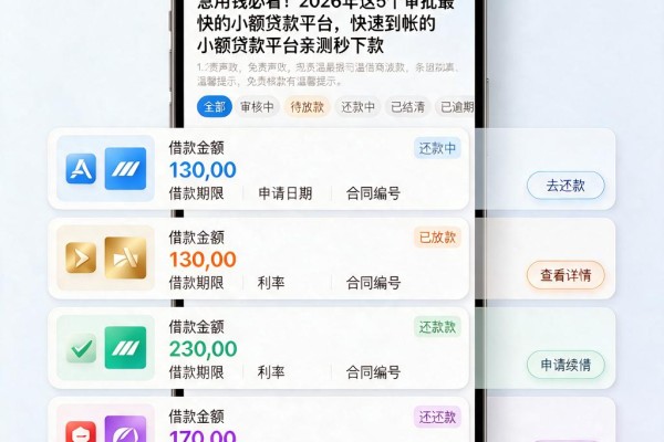 急用钱必看!2026年这5个审批最快的小额贷款平台,快速到帐的小额贷款平台亲测秒下款