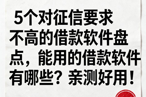 5个对征信要求不高的借款软件盘点,能用的借款软件有哪些?亲测好用!