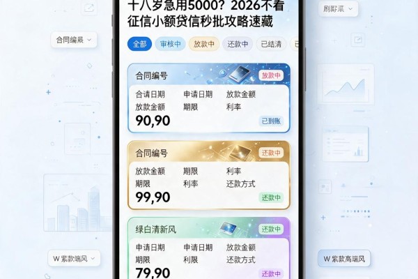 十八岁急用5000?2026不看征信小额贷款秒批攻略速藏