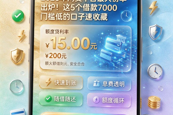 2026年网贷平台最火榜单出炉!这5个借款7000门槛低的口子速收藏