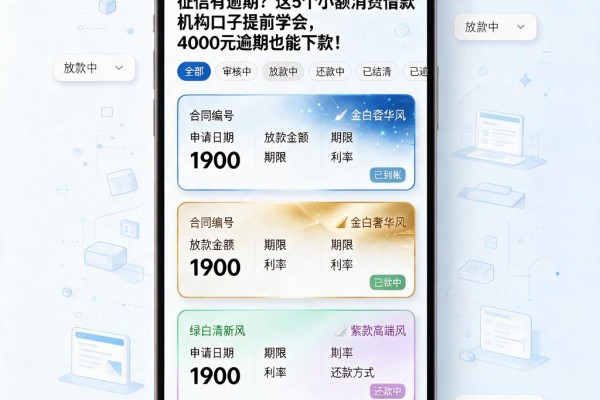 征信有逾期?这5个小额消费借款机构口子提前学会,4000元逾期也能下款!
