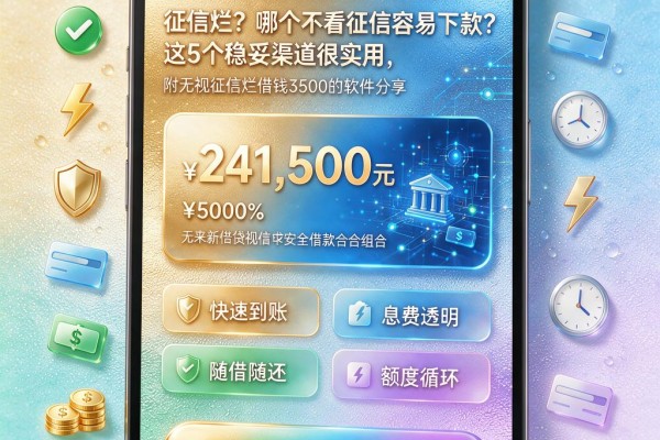 征信黑、征信不好、征信烂?哪个不看征信容易下款?这5个稳妥渠道很实用,附无视征信烂借钱3500的软件分享