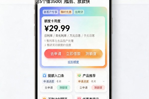 急用钱必看！2026快速下贷款新口子哪个好？这5个借3500门槛低、放款快