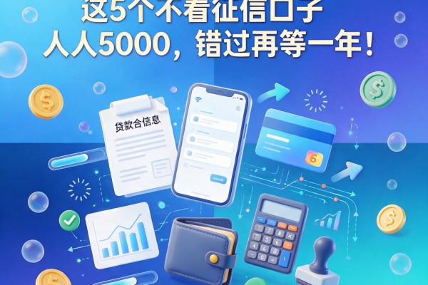 2026必下款!这5个不看征信口子人人5000,错过再等一年!