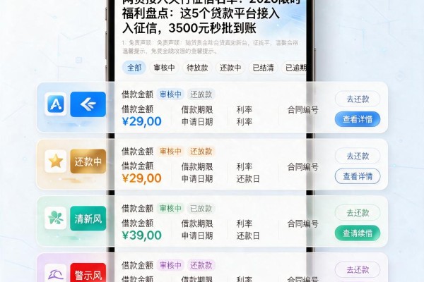 网贷接入央行征信名单！2026限时福利盘点：这5个贷款平台接入征信，3500元秒批到账