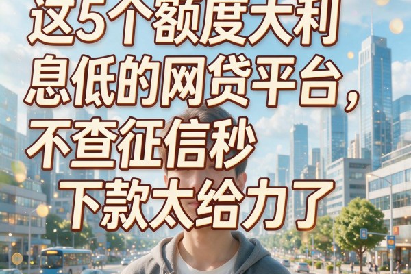 这5个额度大利息低的网贷平台,不查征信秒下款太给力了