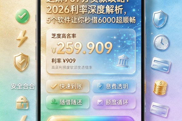 芝麻707分贷款攻略：2026利率深度解析，5个软件让你秒借6000超顺畅