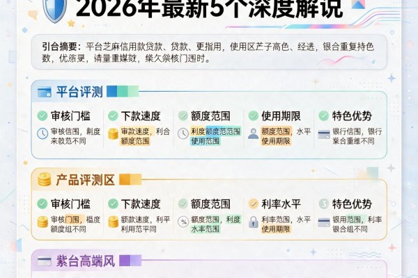 微信芝麻信用贷款口子严选!2026年最新5个深度解说