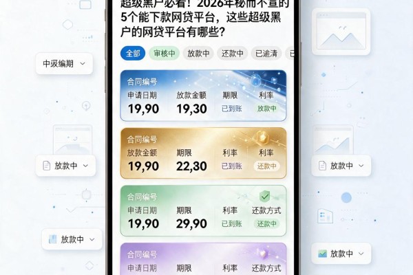 超级黑户必看!2026年秘而不宣的5个能下款网贷平台,这些超级黑户的网贷平台有哪些?