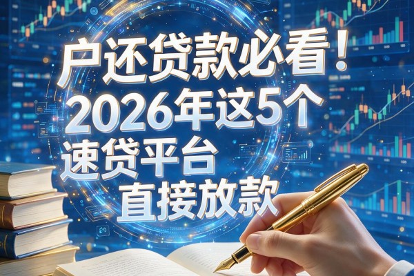黑户还贷款必看!2026年这5个速贷平台直接放款,黑户借钱秒到账