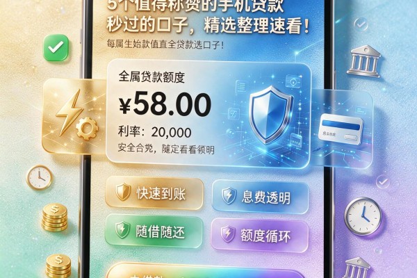 5个值得称赞的手机贷款秒过的口子,精选整理速看!