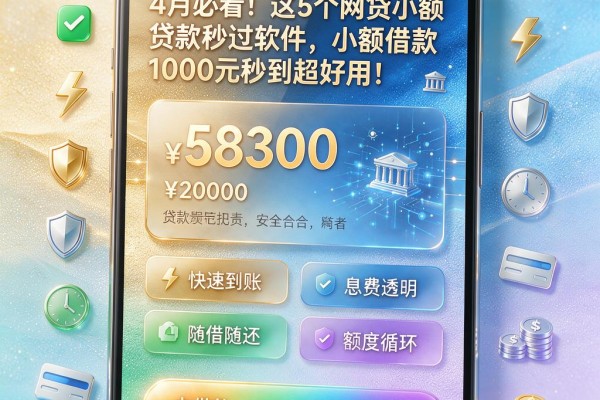 4月必看!这5个网贷小额贷款秒过软件,小额借款1000元秒到超好用