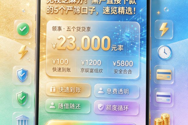 无视芝麻分!黑户直接下款的5个严筛口子,速览精选